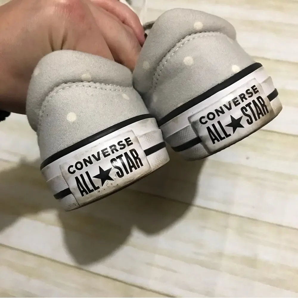 Converse Gray Polka Dot Low Top‎ Lace Up Sneakers Shoes Women’s Size 6